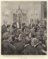 Dr Nansen at the Royal Societies Club, the Reception after the Banquet